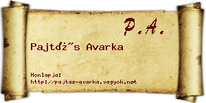 Pajtás Avarka névjegykártya